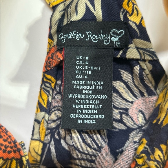 Cynthia Rowley Sunflower Overall Dress Girls Size 6 - Picture 7 of 11